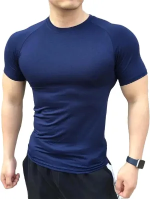 Men's Compression Gym T-Shirt, Elastic Sportswear Quick-Dry Summer