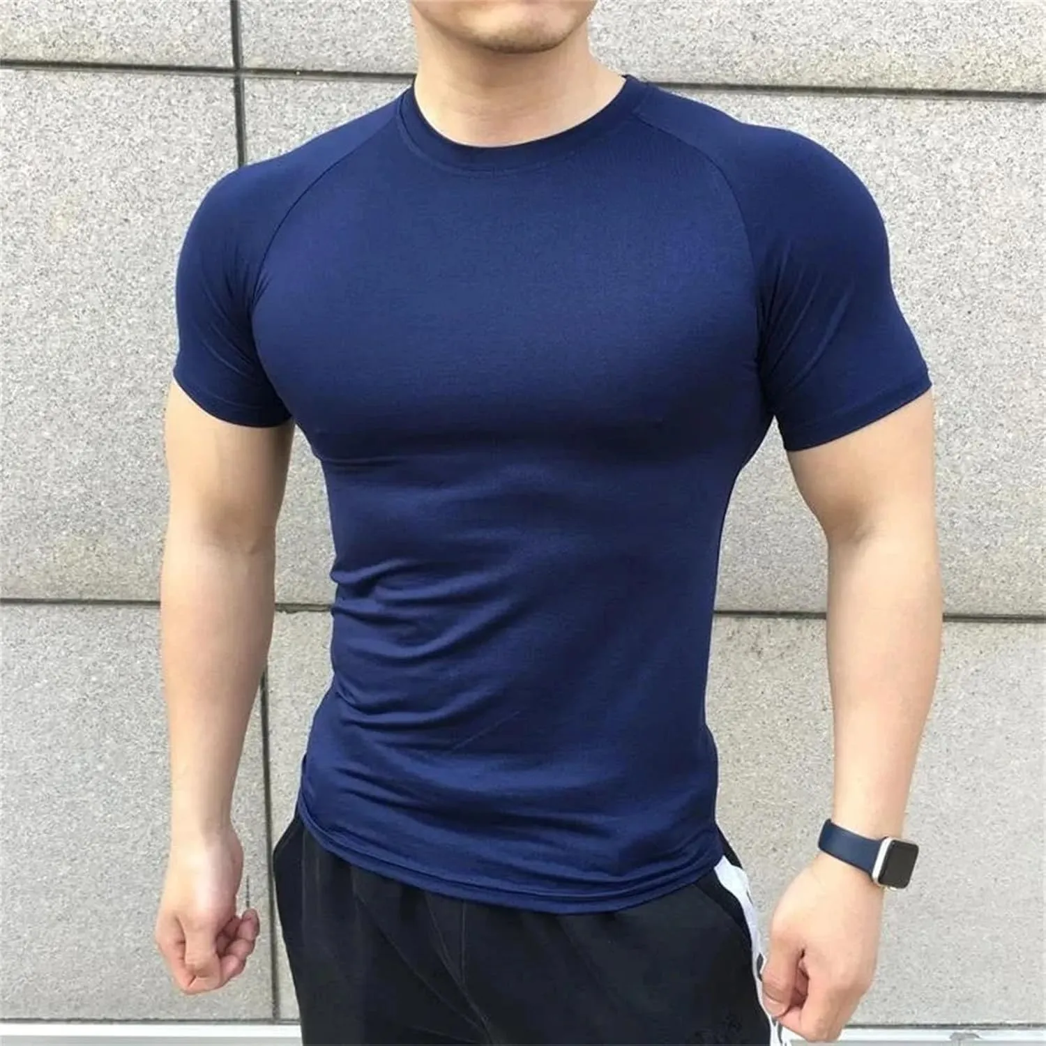 Men's Compression Gym T-Shirt, Elastic Sportswear Quick-Dry Summer