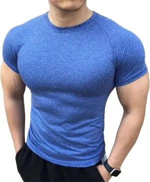 Men's Compression Gym T-Shirt, Elastic Sportswear Quick-Dry Summer