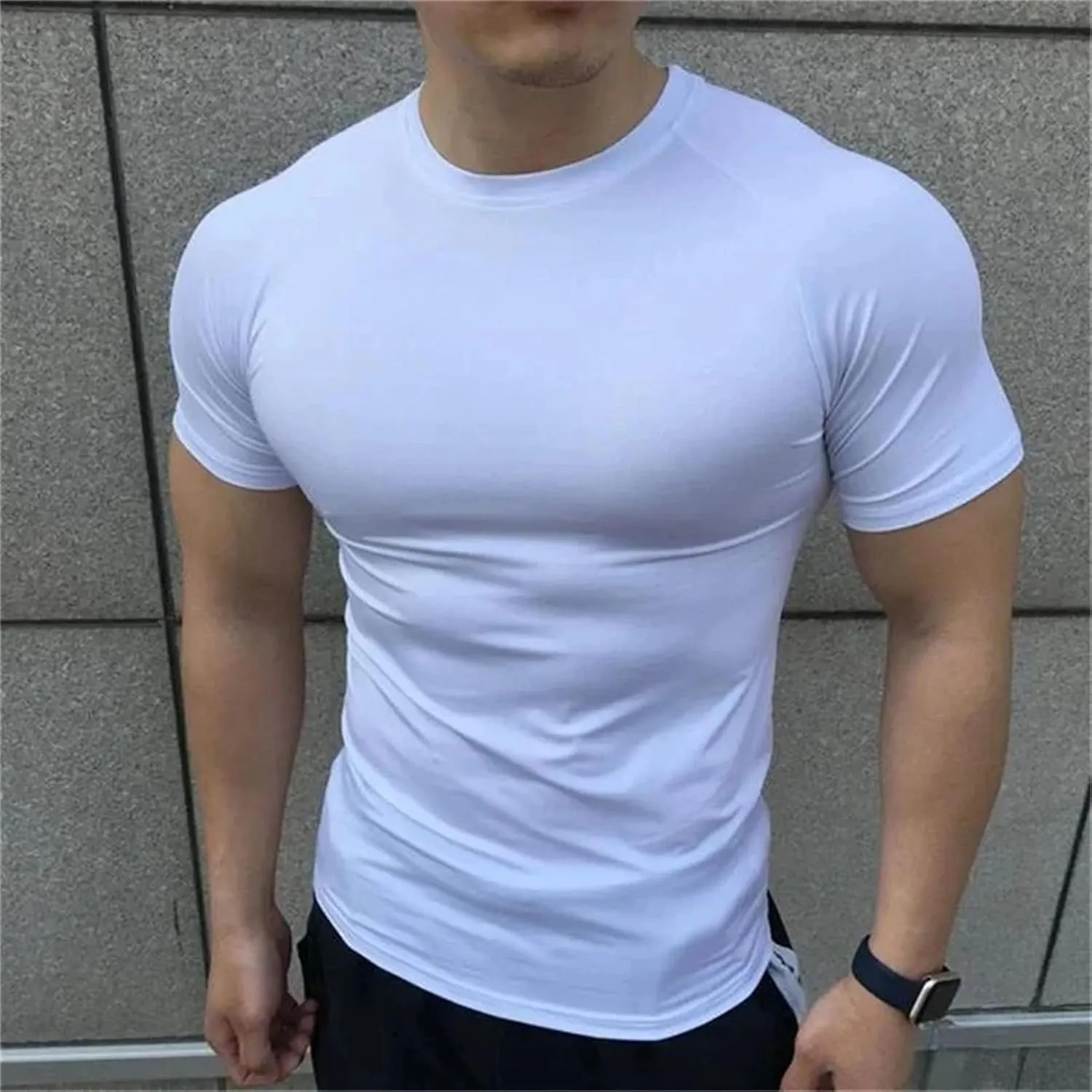 Men's Compression Gym T-Shirt, Elastic Sportswear Quick-Dry Summer