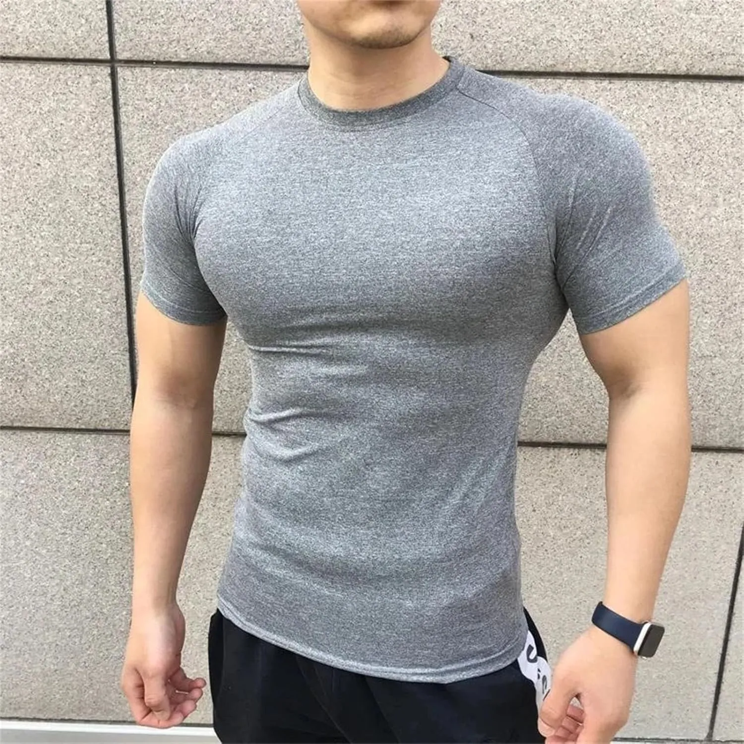 Men's Compression Gym T-Shirt, Elastic Sportswear Quick-Dry Summer