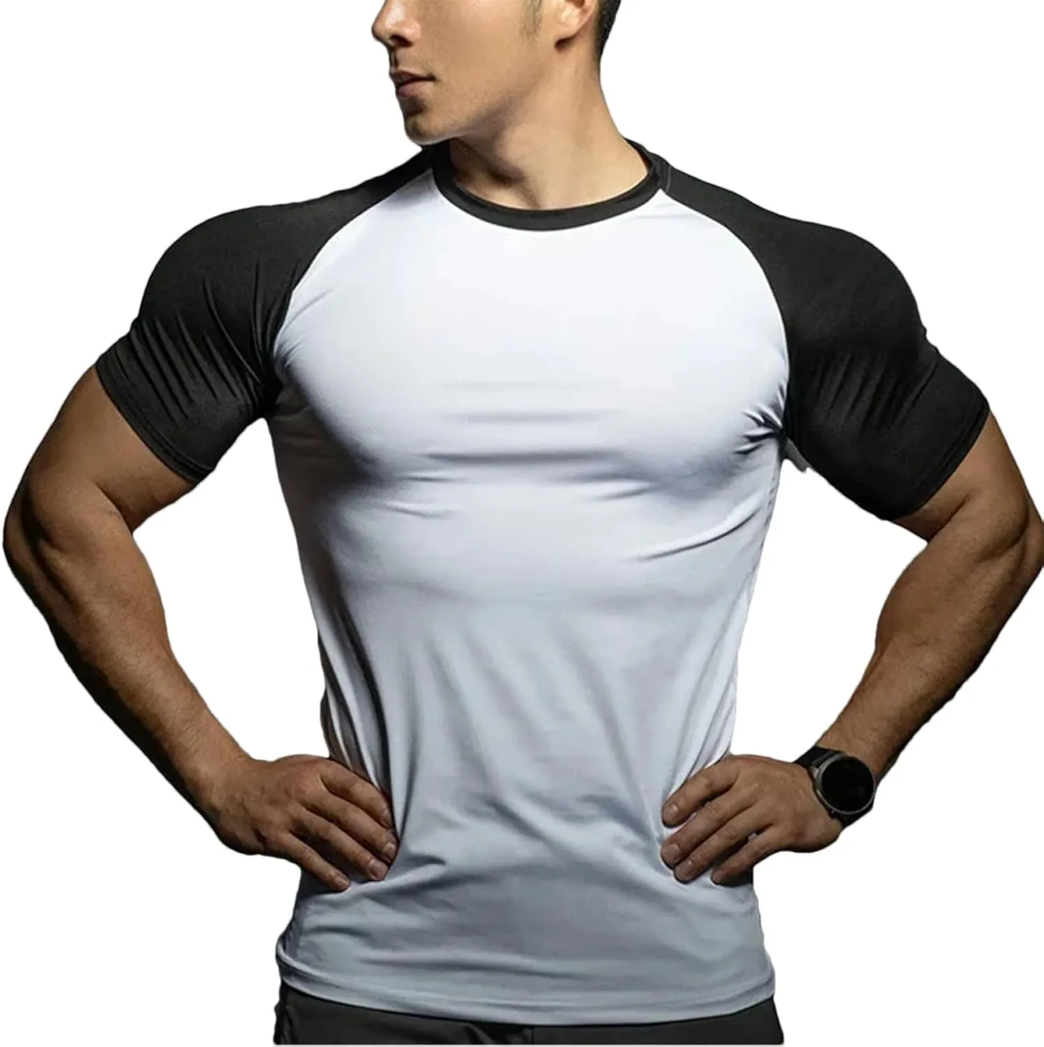 Men's Elastic Sport T-Shirt, Quick-Dry Running Gym Streetwear