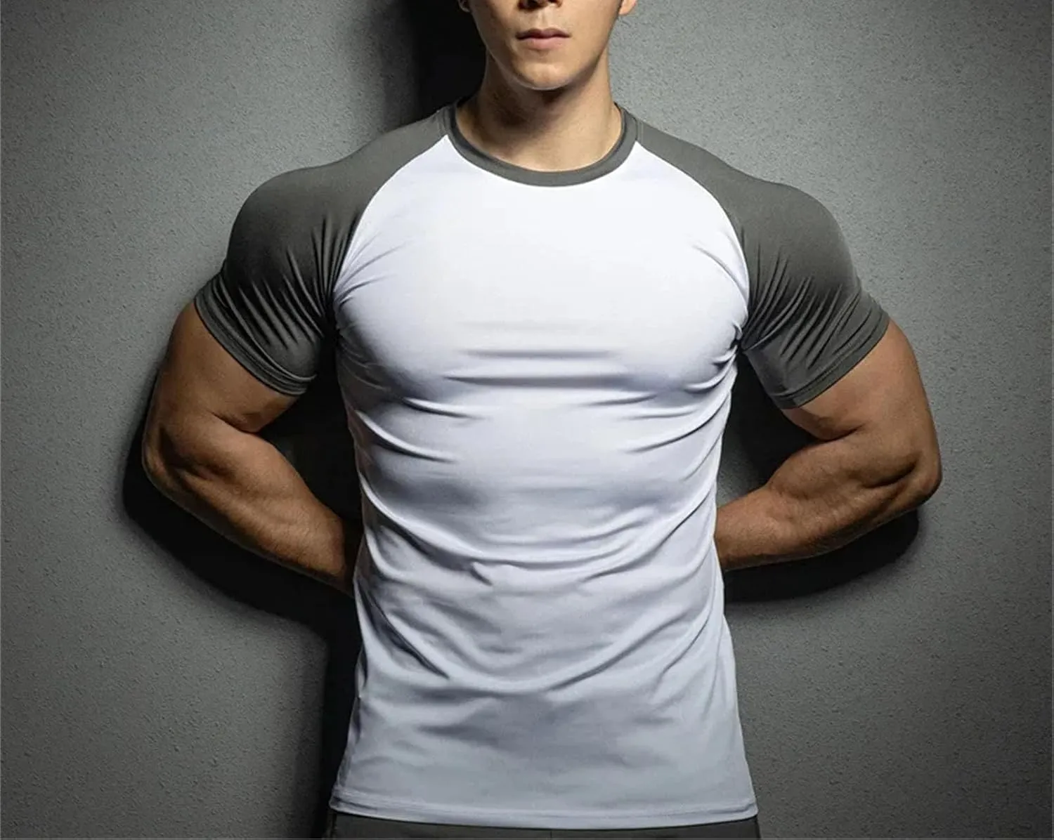 Men's Elastic Sport T-Shirt, Quick-Dry Running Gym Streetwear