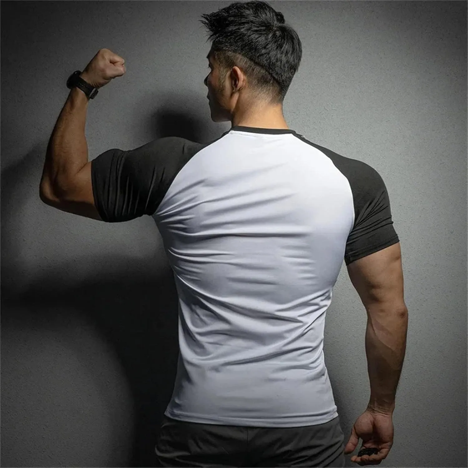 Men's Elastic Sport T-Shirt, Quick-Dry Running Gym Streetwear