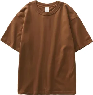 Men's Heavyweight Cotton T-Shirt, Thick Crew Neck Plain Casual Tee