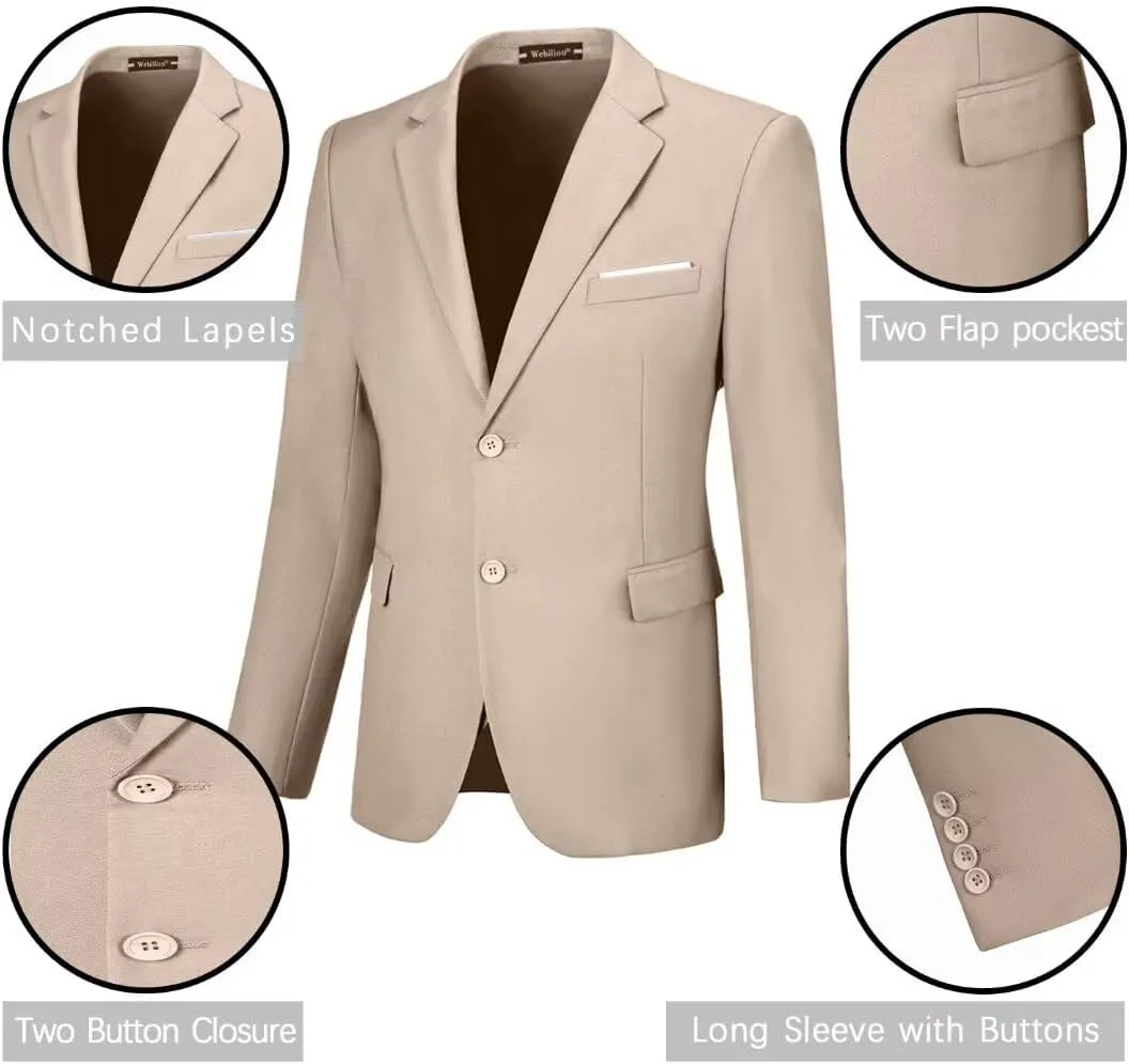 Mens Suits Slim Fit Prom Homecoming Suit for Men Wedding Business Tux Outfit 2 Piece Suit Jacket Blazer Pants Set