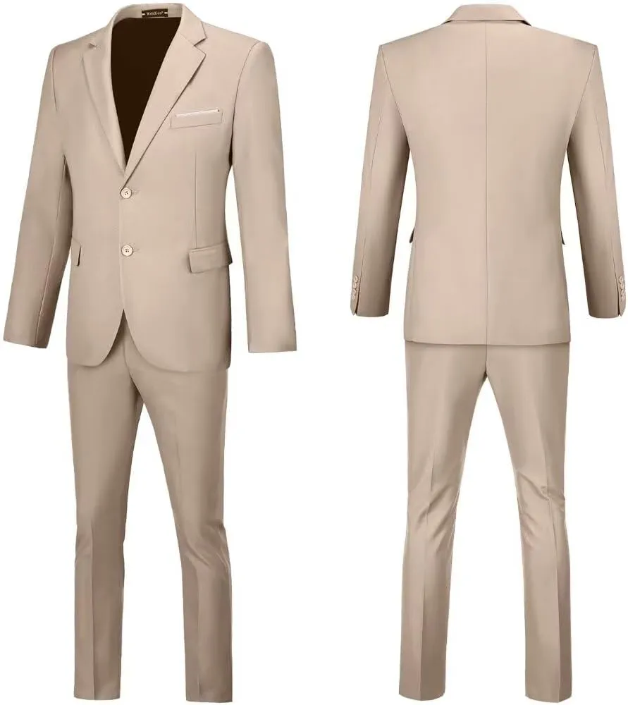 Mens Suits Slim Fit Prom Homecoming Suit for Men Wedding Business Tux Outfit 2 Piece Suit Jacket Blazer Pants Set