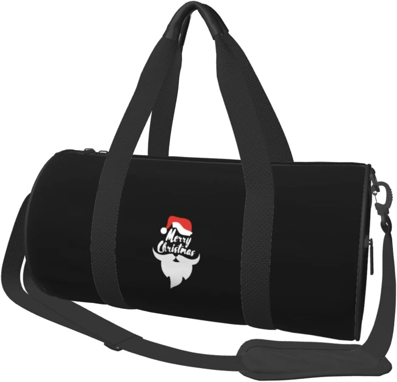 Merry Christmas Convertible Garment Bag with Shoulder Strap, Carry on Garment Duffel Bag for Men Women - Rolling Foldable for Travel Luggage Bags (Black)