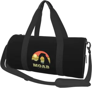 Moab Utah Vintage Sunset Convertible Garment Bag with Shoulder Strap, Carry on Garment Duffel Bag for Men Women - Rolling Foldable for Travel Luggage Bags (Black)