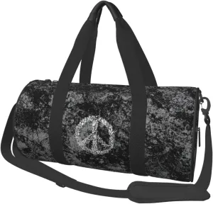 Nature Peace Sign Convertible Garment Bag with Shoulder Strap, Carry on Garment Duffel Bag for Men Women - Rolling Foldable for Travel Luggage Bags (Black)