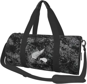 New Zealand Fern Convertible Garment Bag with Shoulder Strap, Carry on Garment Duffel Bag for Men Women - Rolling Foldable for Travel Luggage Bags (Black)