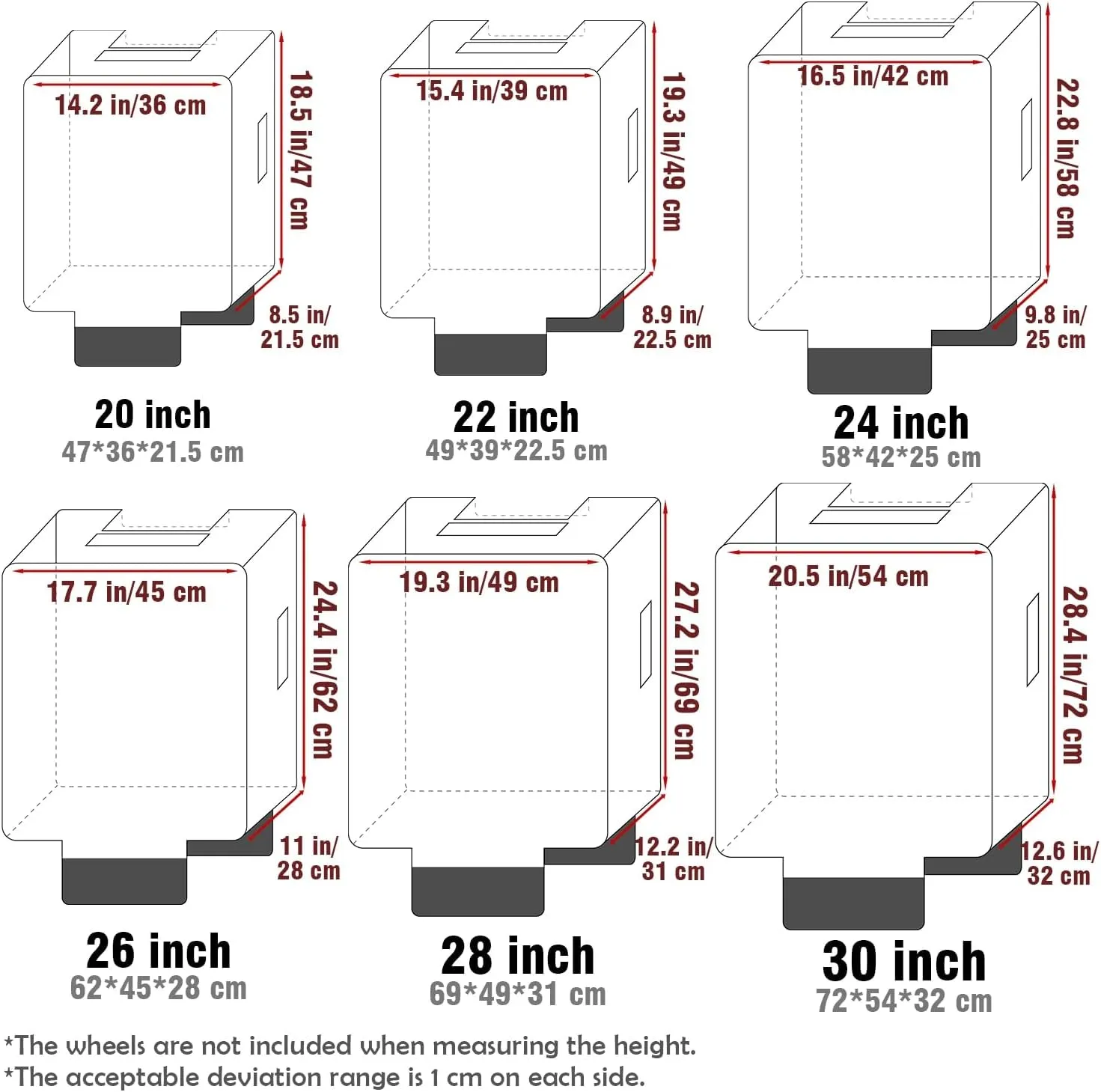 No Disassembly Suitcase Covers for Luggage - Clear Luggage Cover Protector, Black PVC Luggage Protector Suitcase Cover (Clear and Black, 20)