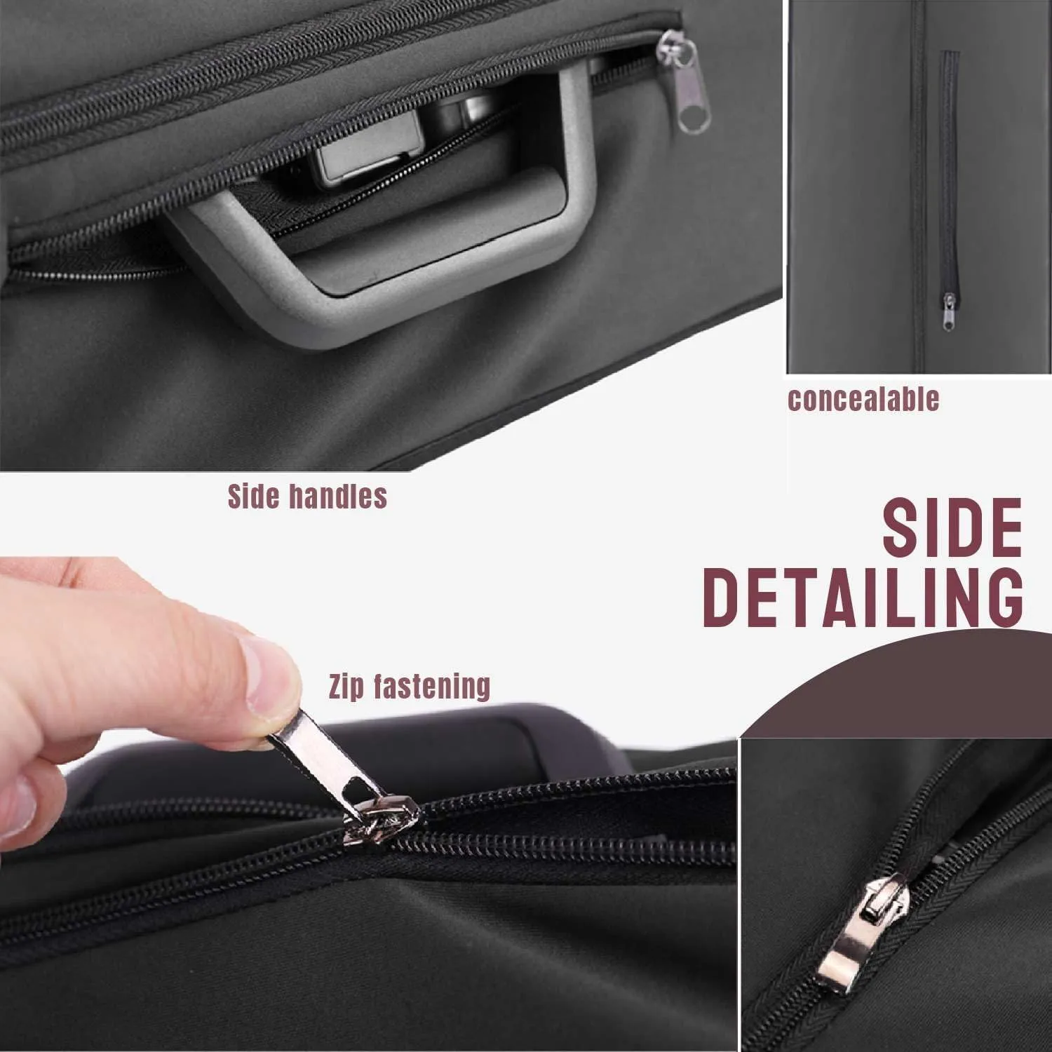 No Disassembly Suitcase Covers for Luggage - Clear Luggage Cover Protector, Black PVC Luggage Protector Suitcase Cover (Clear and Black, 30)