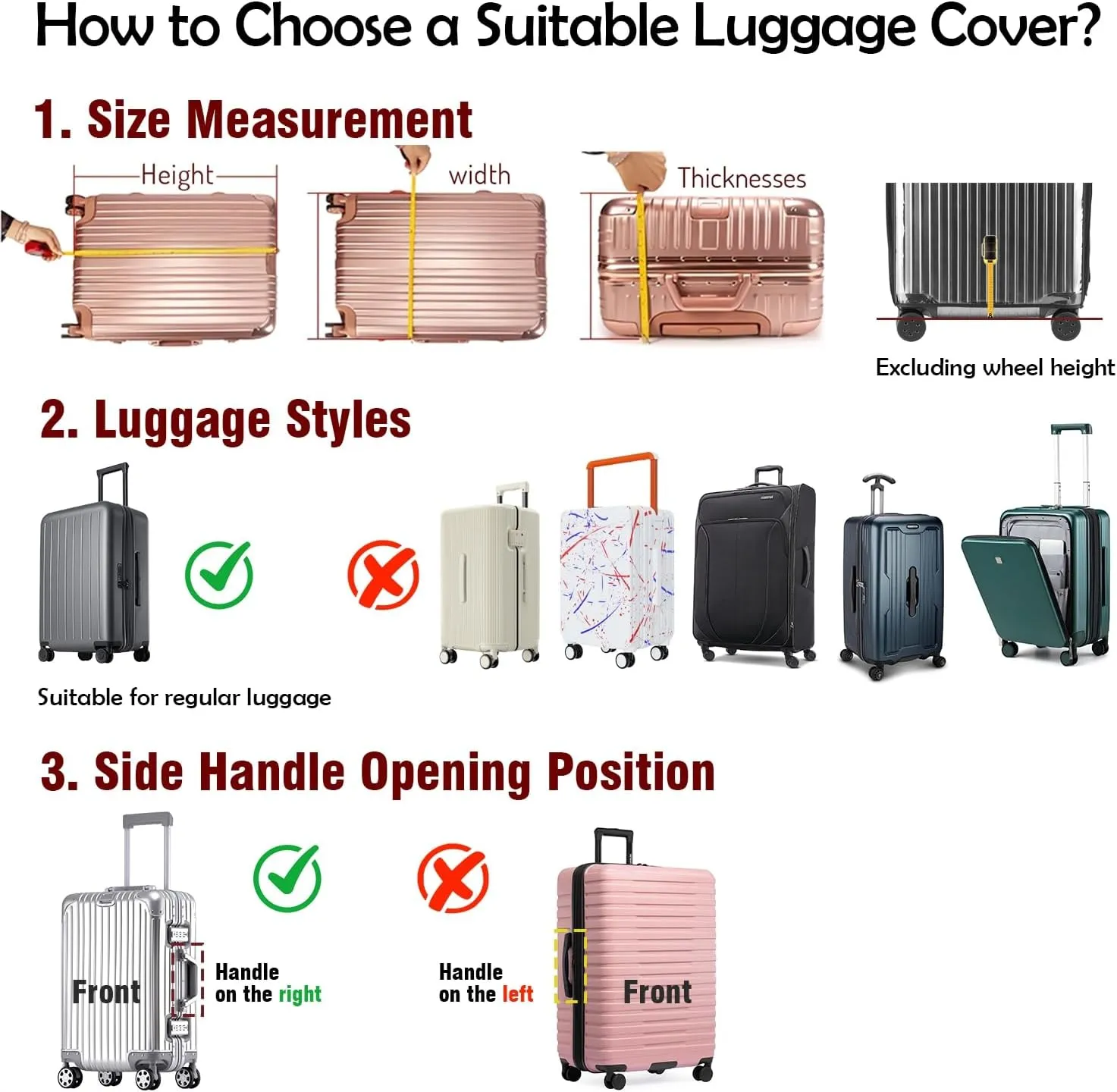 No Disassembly Suitcase Covers for Luggage - Clear Luggage Cover Protector, Black PVC Luggage Protector Suitcase Cover (Clear and Black, 30)