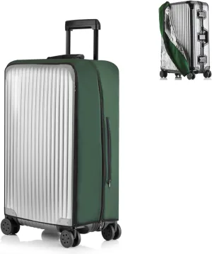 No Disassembly Suitcase Covers for Luggage - Clear Luggage Cover Protector, Black PVC Luggage Protector Suitcase Cover (Green, 20)