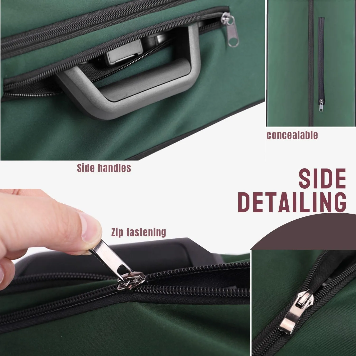 No Disassembly Suitcase Covers for Luggage - Clear Luggage Cover Protector, Black PVC Luggage Protector Suitcase Cover (Green, 20)
