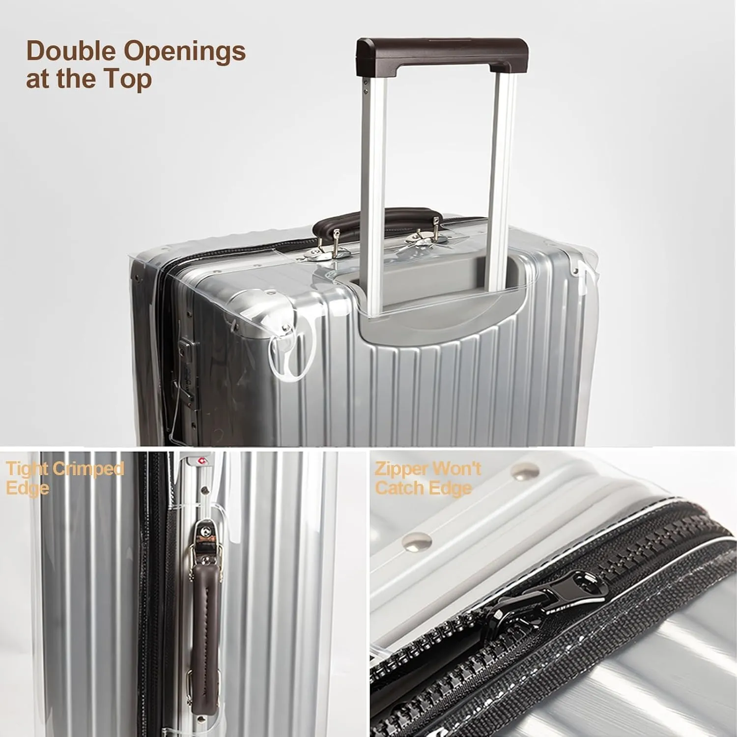 No Disassembly Suitcase Covers for Luggage - Clear Luggage Cover Protector, Black PVC Luggage Protector Suitcase Cover (Transparent - 0.3mm, 20)