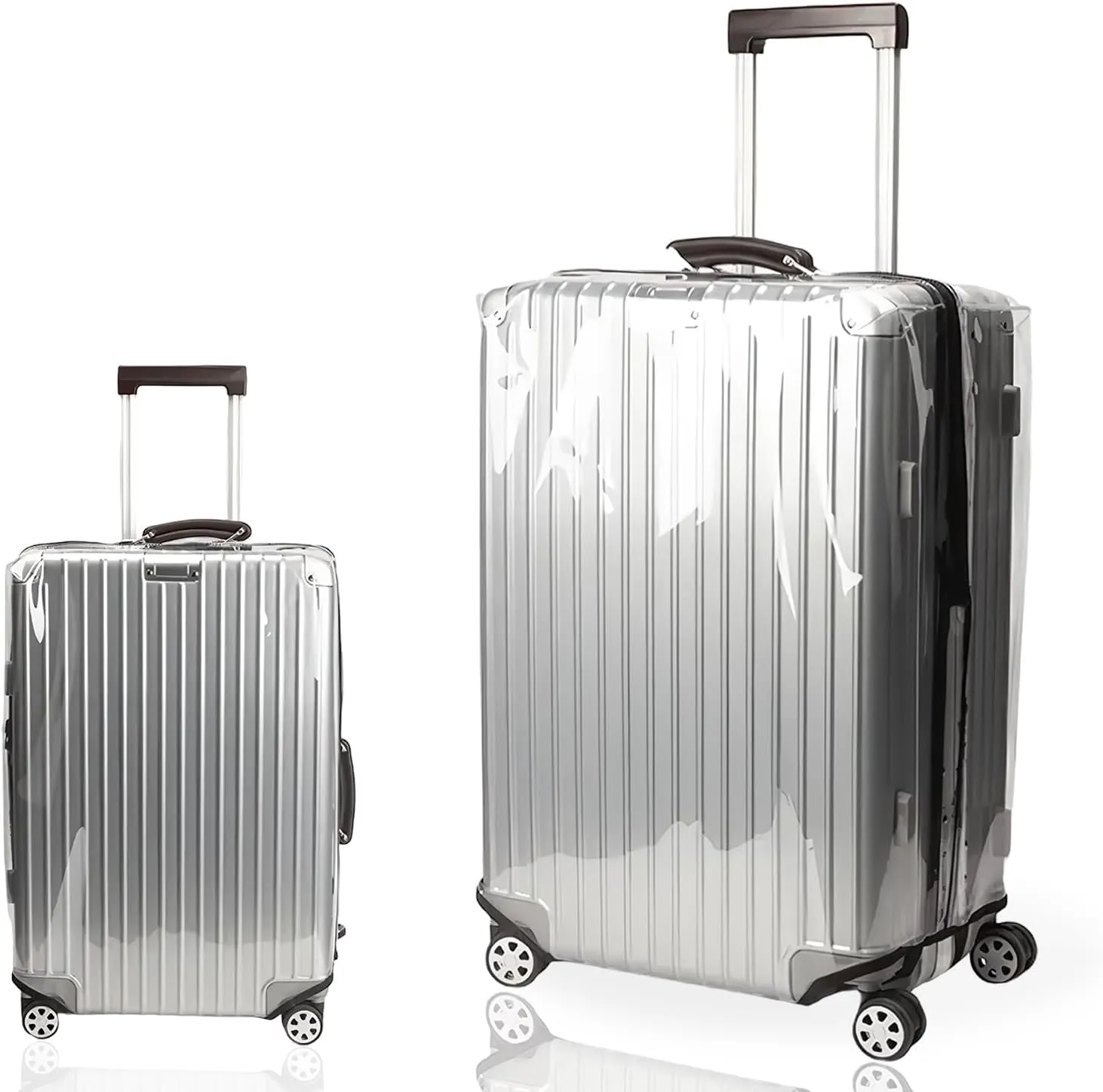 No Disassembly Suitcase Covers for Luggage - Clear Luggage Cover Protector, Black PVC Luggage Protector Suitcase Cover (Transparent - 0.3mm, 20)