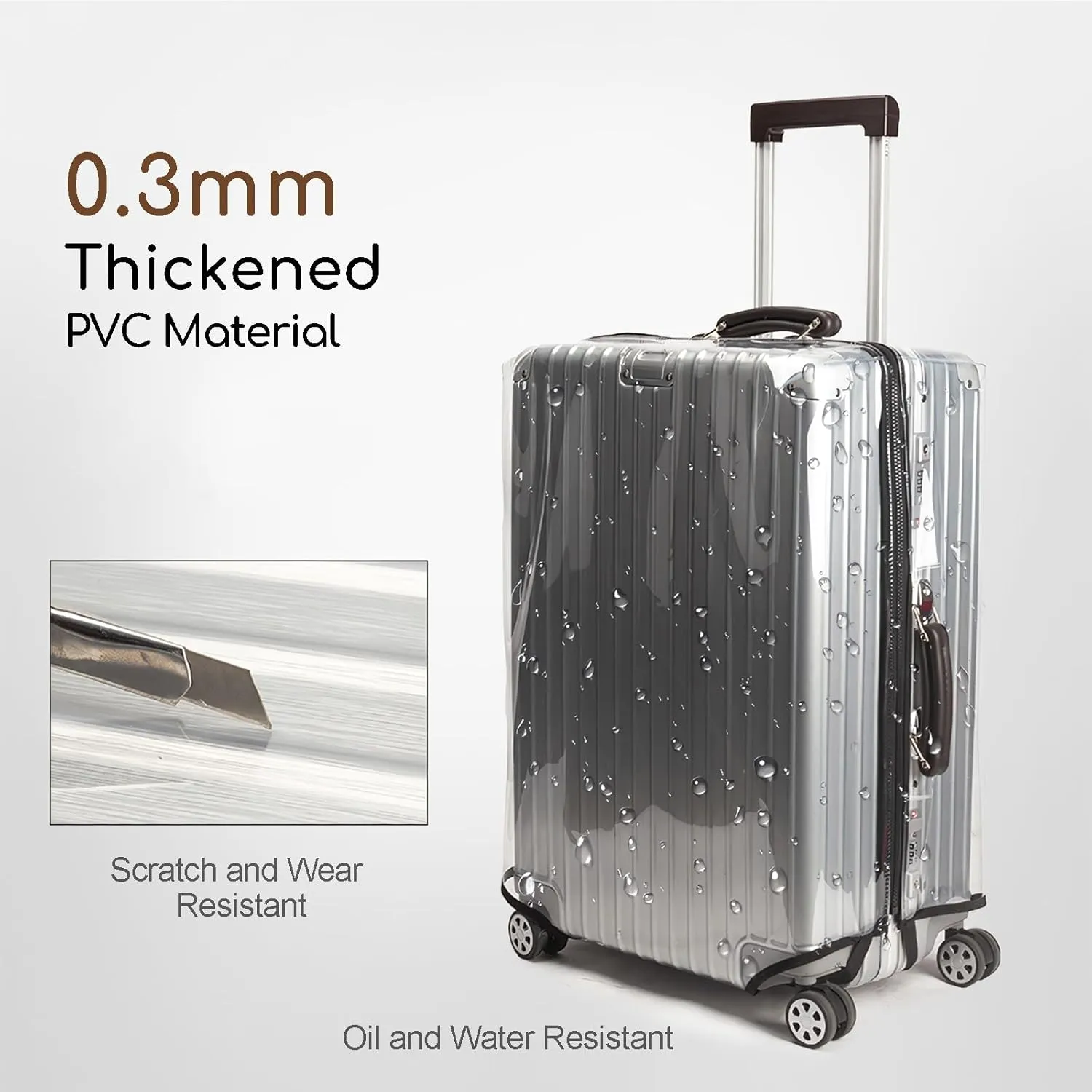 No Disassembly Suitcase Covers for Luggage - Clear Luggage Cover Protector, Black PVC Luggage Protector Suitcase Cover (Transparent - 0.3mm, 20)