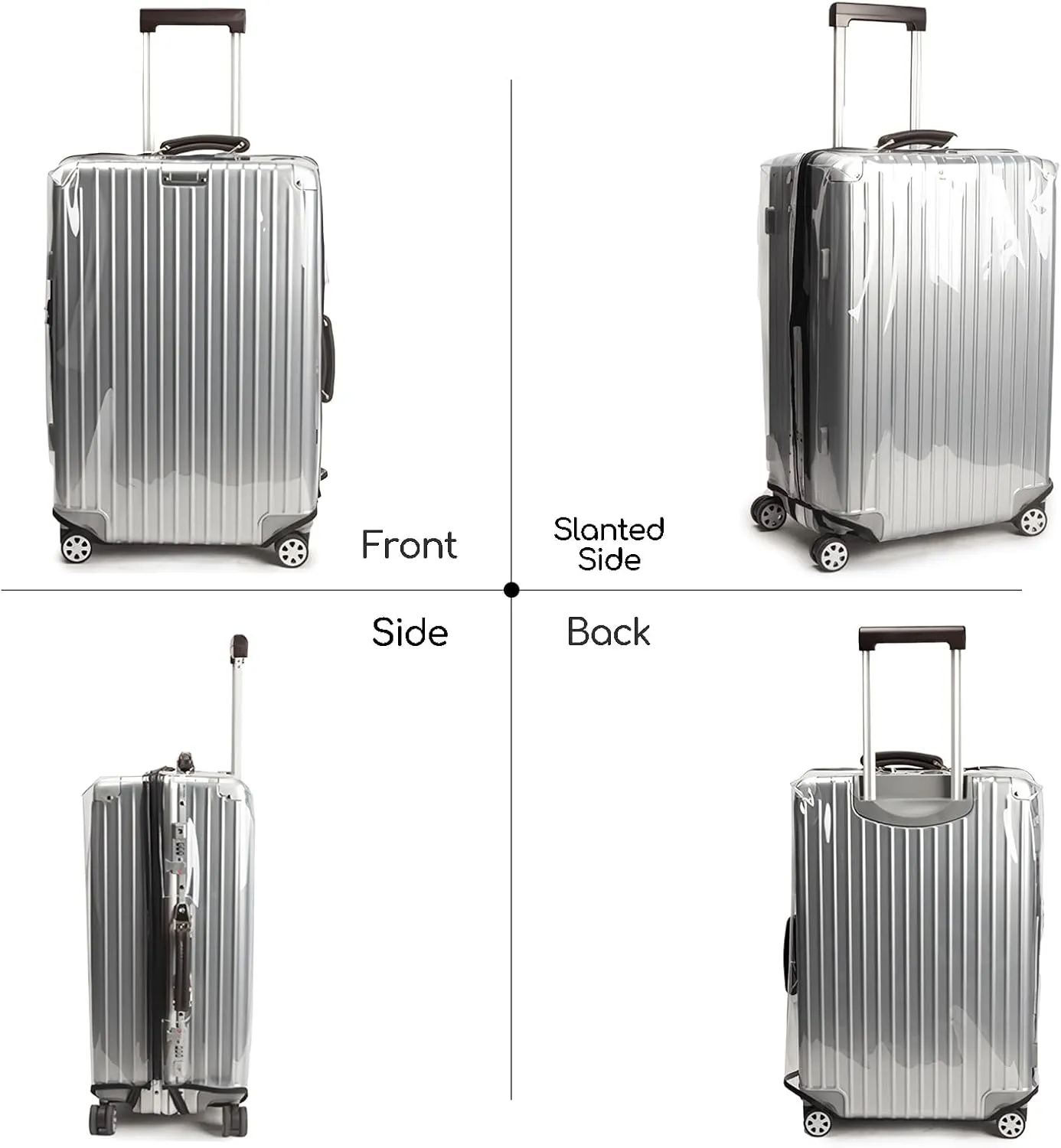 No Disassembly Suitcase Covers for Luggage - Clear Luggage Cover Protector, Black PVC Luggage Protector Suitcase Cover (Transparent - 0.5mm, 20)