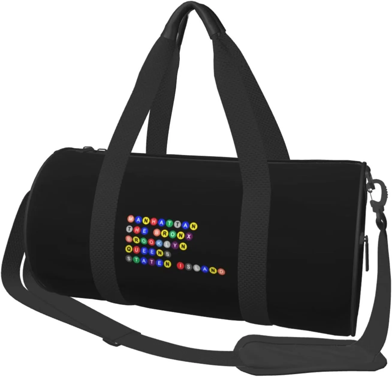 Nycs Five Boroughs in Subway Bubbles Convertible Garment Bag with Shoulder Strap, Carry on Garment Duffel Bag for Men Women - Rolling Foldable for Travel Luggage Bags (Black)