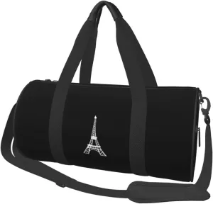 Paris Eiffel Tower Convertible Garment Bag with Shoulder Strap, Carry on Garment Duffel Bag for Men Women - Rolling Foldable for Travel Luggage Bags (Black)