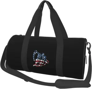 Patriotic Grim Reaper Convertible Garment Bag with Shoulder Strap, Carry on Garment Duffel Bag for Men Women - Rolling Foldable for Travel Luggage Bags (Black)
