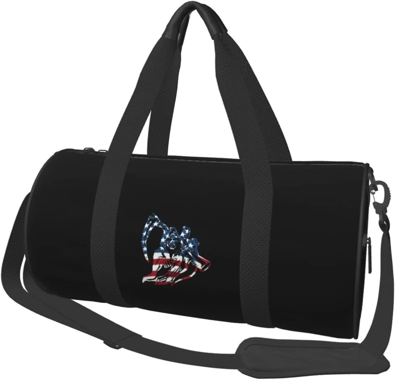Patriotic Grim Reaper Convertible Garment Bag with Shoulder Strap, Carry on Garment Duffel Bag for Men Women - Rolling Foldable for Travel Luggage Bags (Black)