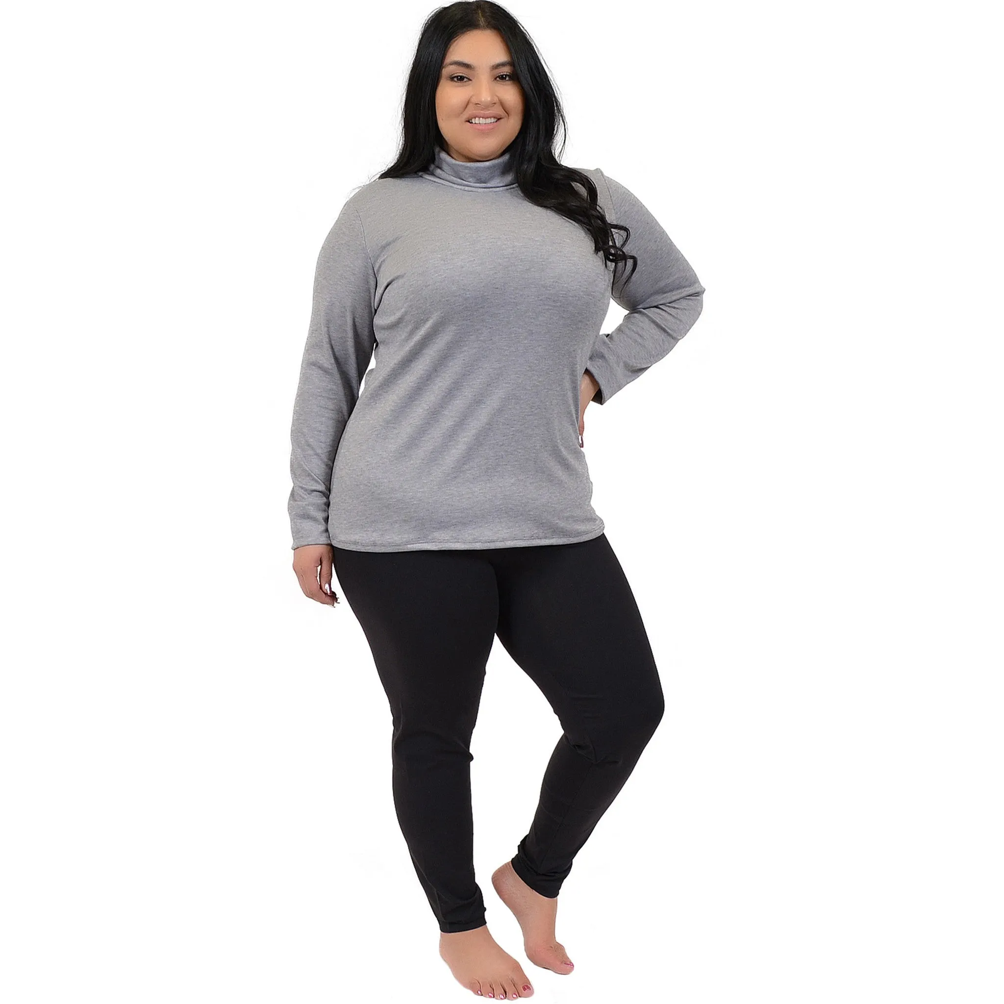 Plus Size Warm Long Sleeve Turtleneck Top