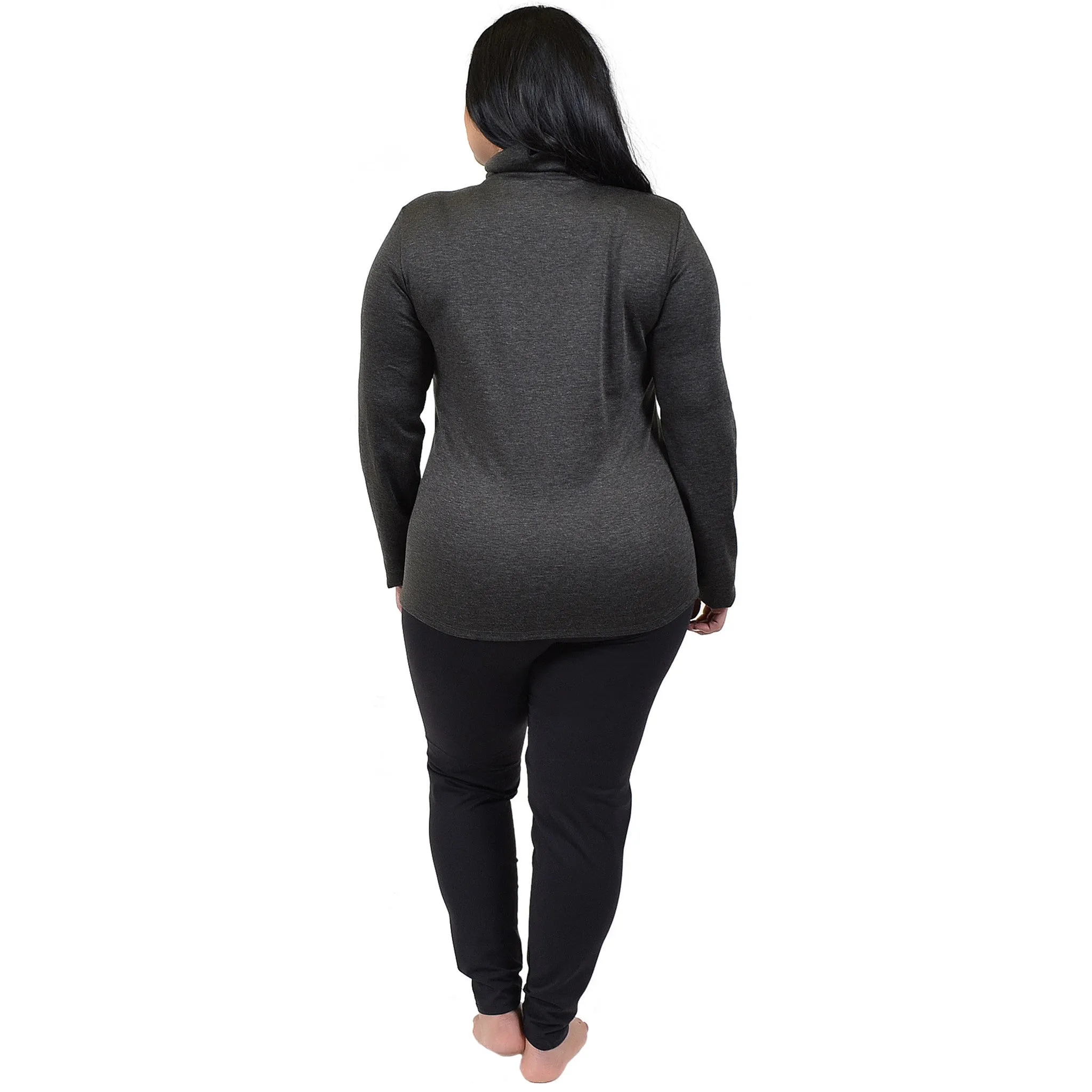 Plus Size Warm Long Sleeve Turtleneck Top