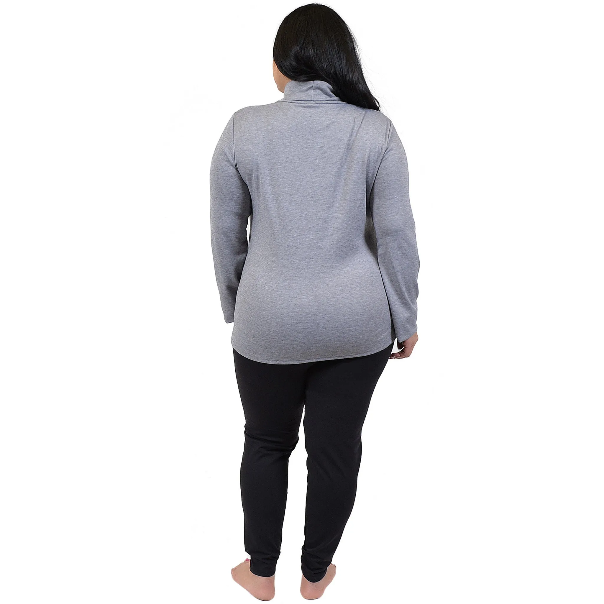 Plus Size Warm Long Sleeve Turtleneck Top
