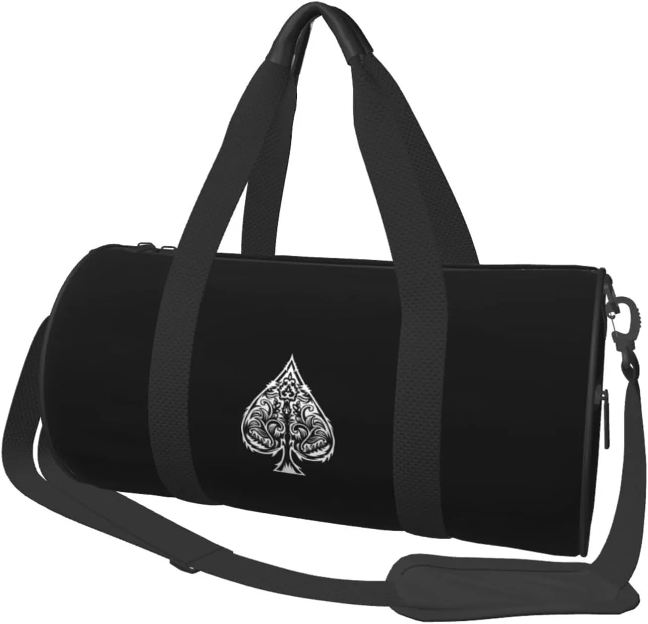 Poker Ace of Spades Convertible Garment Bag with Shoulder Strap, Carry on Garment Duffel Bag for Men Women - Rolling Foldable for Travel Luggage Bags (Black)