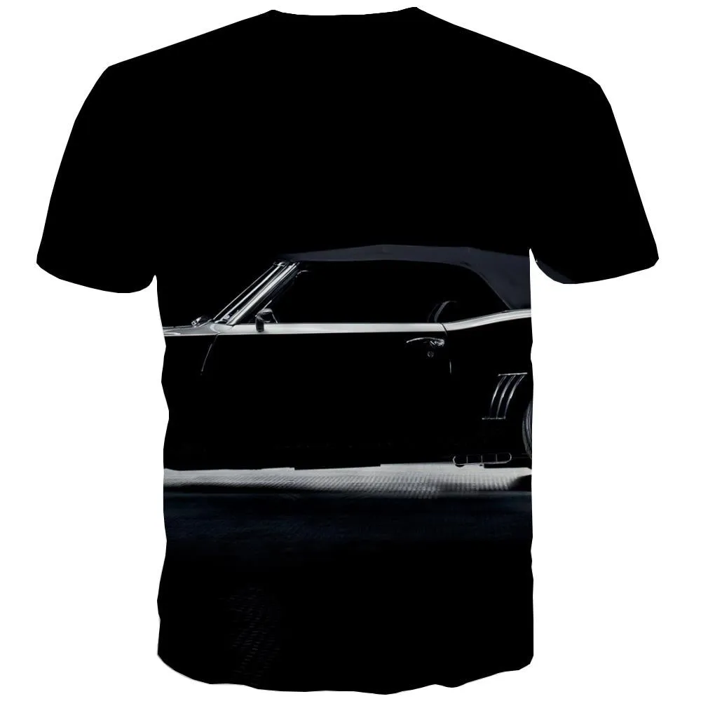 Racing Car T-shirt Men Metal T-shirts 3d City T-shirts Graphic Gray Tshirt Printed Retro Tshirts Novelty