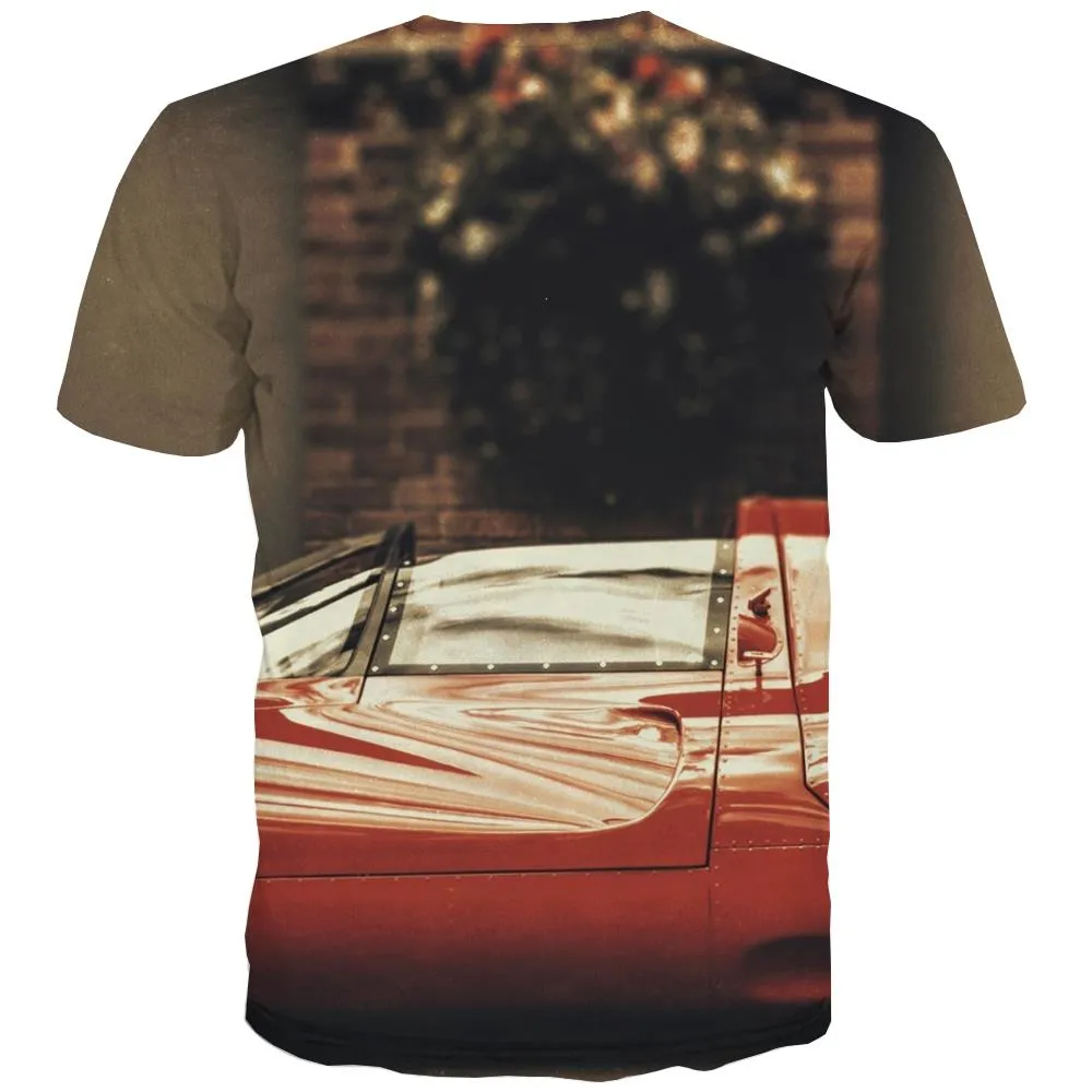 Racing Car T shirts Men Metal Tshirt Printed City Shirt Print Gray T-shirts Graphic Retro Tshirts Novelty