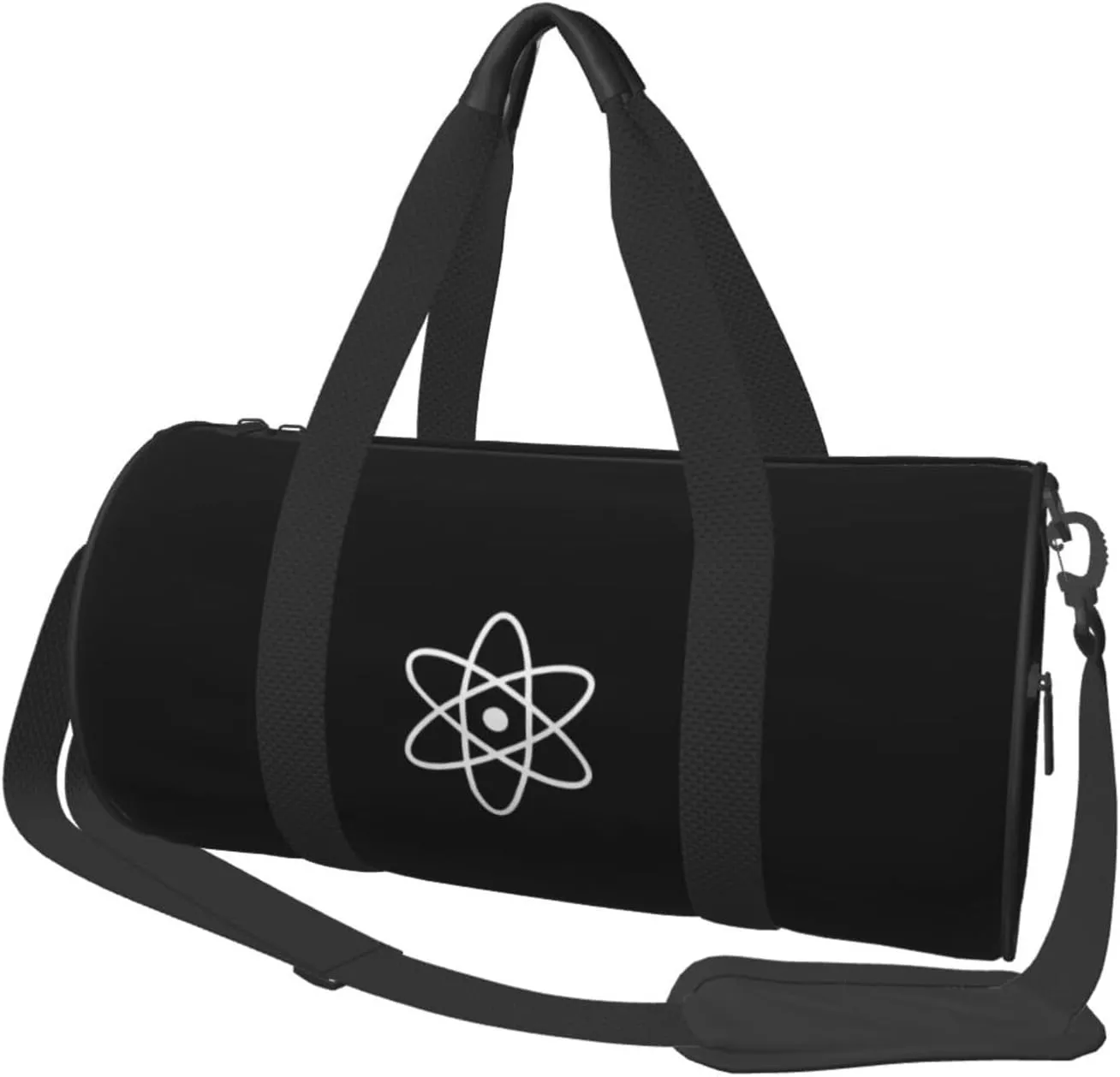 Retro Atomic Atom Symbol Convertible Garment Bag with Shoulder Strap, Carry on Garment Duffel Bag for Men Women - Rolling Foldable for Travel Luggage Bags (Black)
