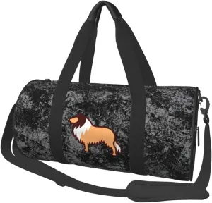 Rough Collie Convertible Garment Bag with Shoulder Strap, Carry on Garment Duffel Bag for Men Women - Rolling Foldable for Travel Luggage Bags (Black)