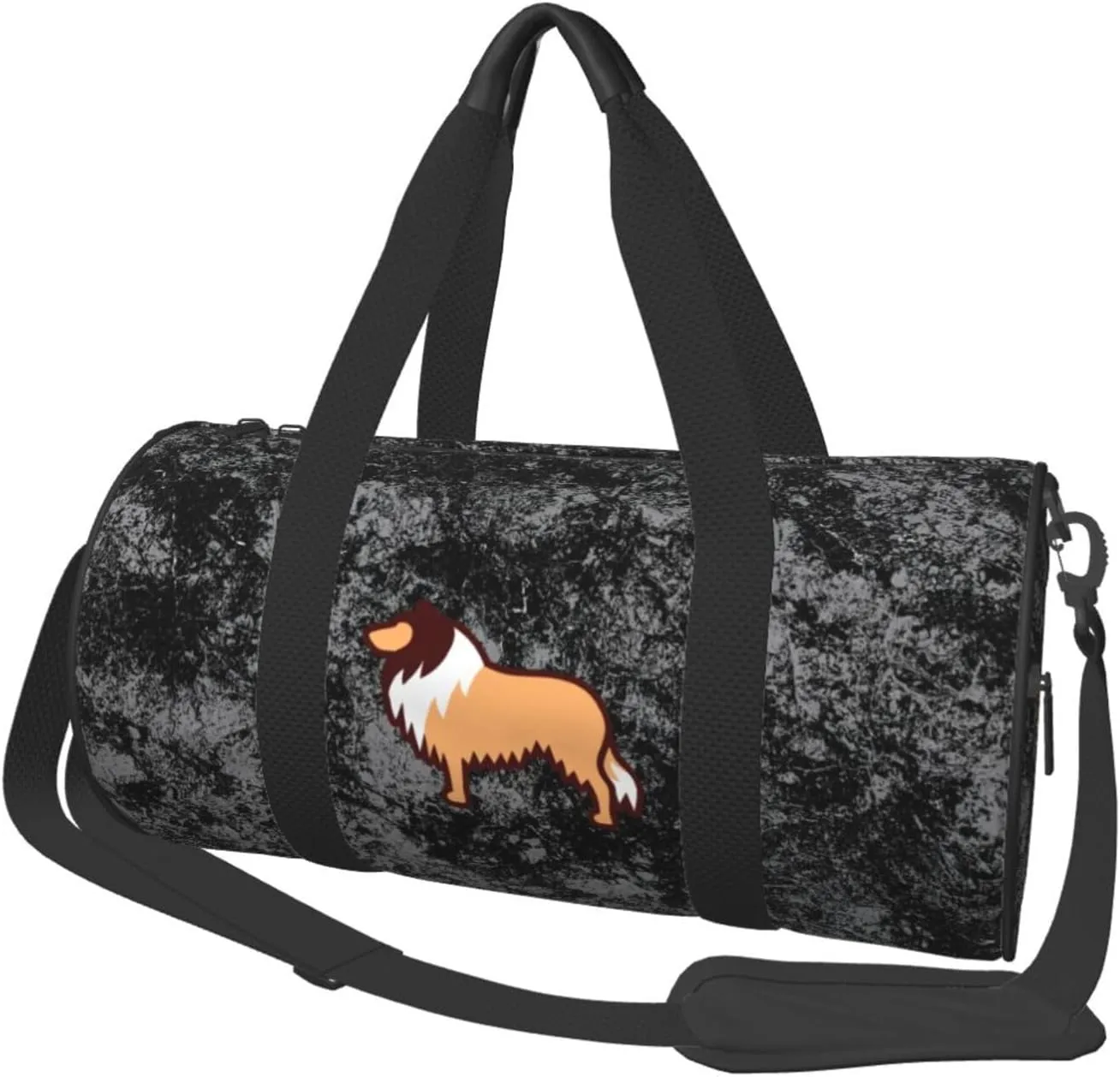 Rough Collie Convertible Garment Bag with Shoulder Strap, Carry on Garment Duffel Bag for Men Women - Rolling Foldable for Travel Luggage Bags (Black)