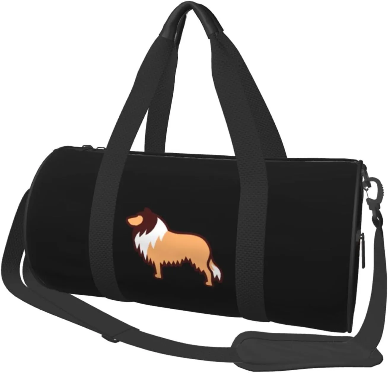 Rough Collie Convertible Garment Bag with Shoulder Strap, Carry on Garment Duffel Bag for Men Women - Rolling Foldable for Travel Luggage Bags (Black)