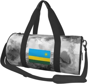 Rwanda Flag Convertible Garment Bag with Shoulder Strap, Carry on Garment Duffel Bag for Men Women - Rolling Foldable for Travel Luggage Bags (Black)