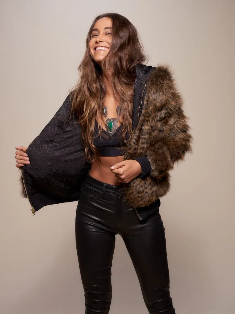 Savannah Cat Classic Faux Fur Bomber Jacket | Women's