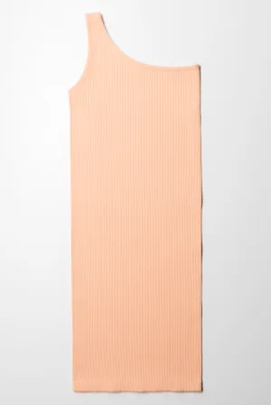 Seamless One Shoulder Dress Peach