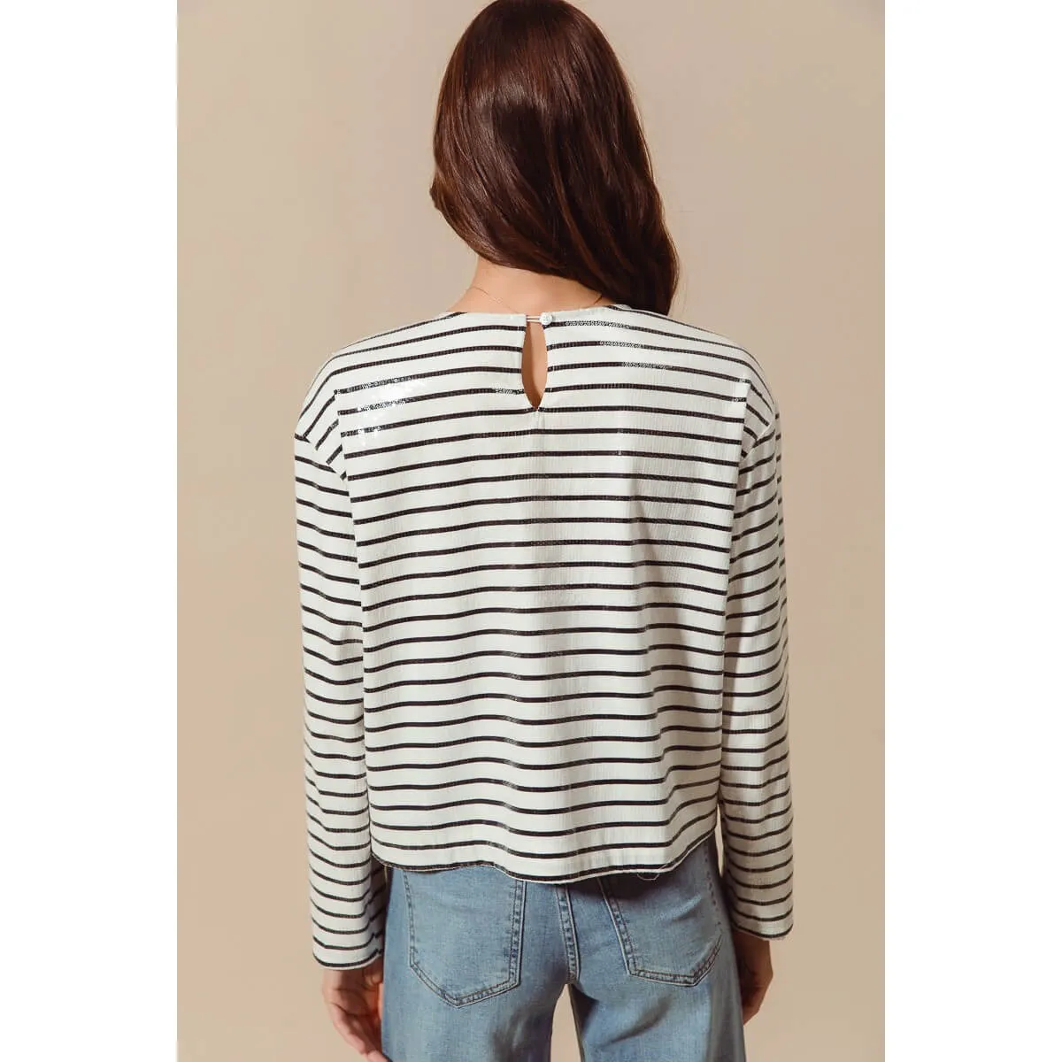 Sequins Striped Sailor Sweater