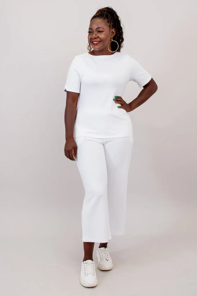 Sky Tee, White, Bamboo French Terry