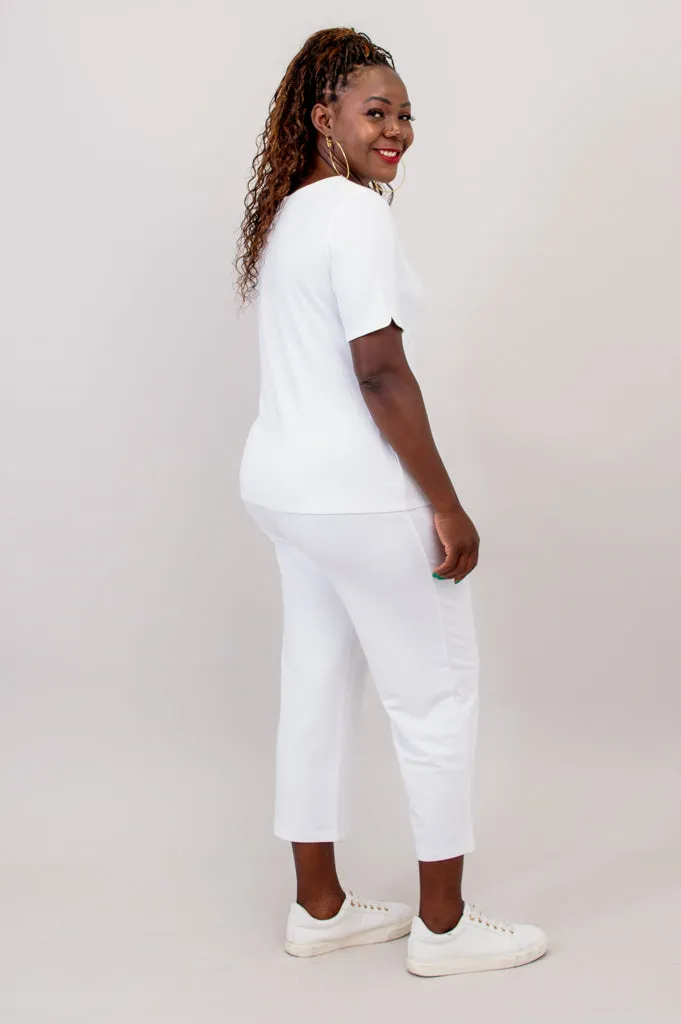 Sky Tee, White, Bamboo French Terry
