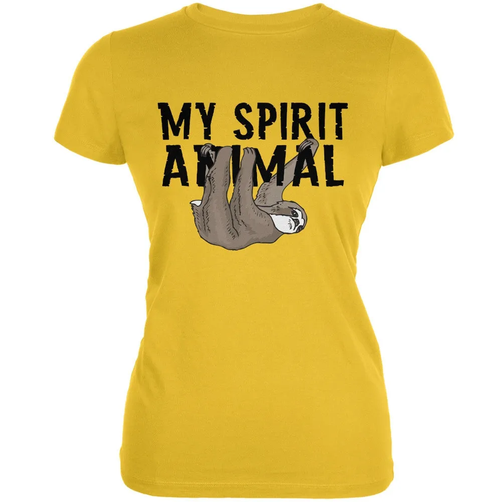 Sloth My Spirit Animal Aqua Juniors Soft T-Shirt