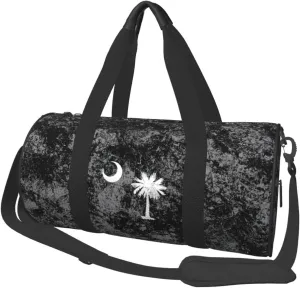 South Carolina Palmetto Trees Convertible Garment Bag with Shoulder Strap, Carry on Garment Duffel Bag for Men Women - Rolling Foldable for Travel Luggage Bags (Black)