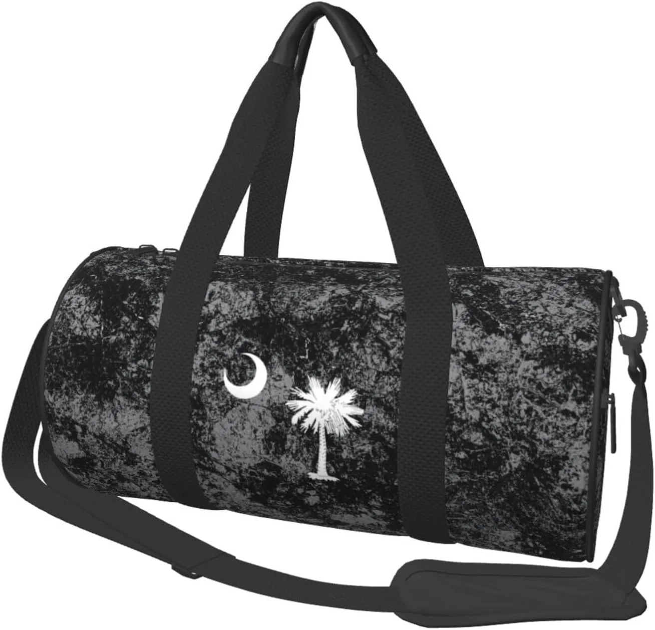 South Carolina Palmetto Trees Convertible Garment Bag with Shoulder Strap, Carry on Garment Duffel Bag for Men Women - Rolling Foldable for Travel Luggage Bags (Black)