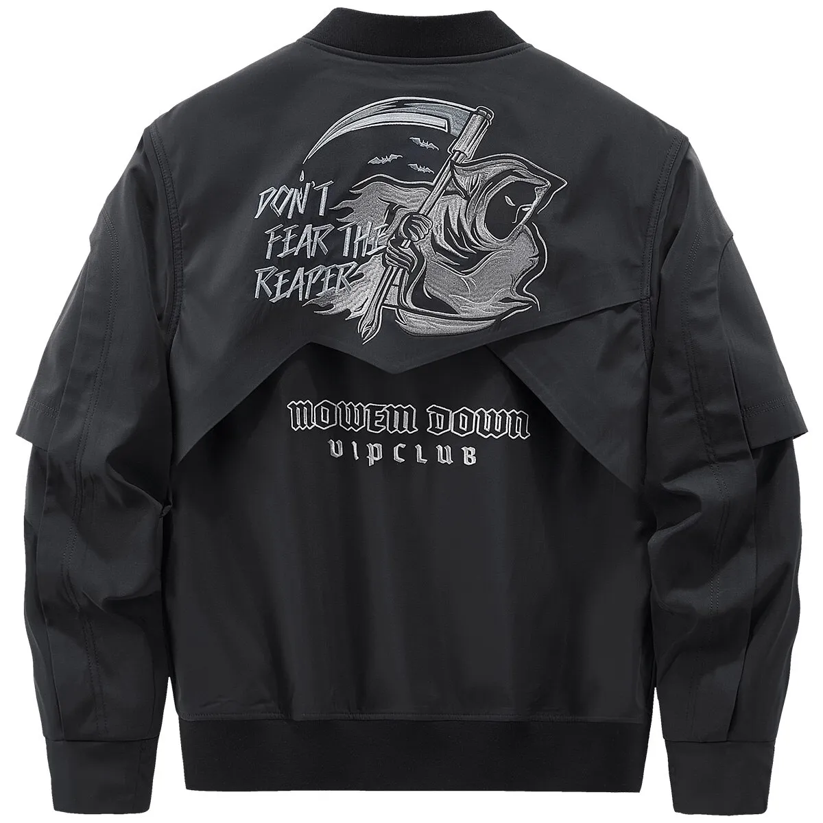 Stand Collar Skull Embroidery Tactical Bomber Jackets / Male Zipper Windbreaker
