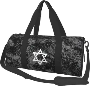 Star of David Convertible Garment Bag with Shoulder Strap, Carry on Garment Duffel Bag for Men Women - Rolling Foldable for Travel Luggage Bags (Black)