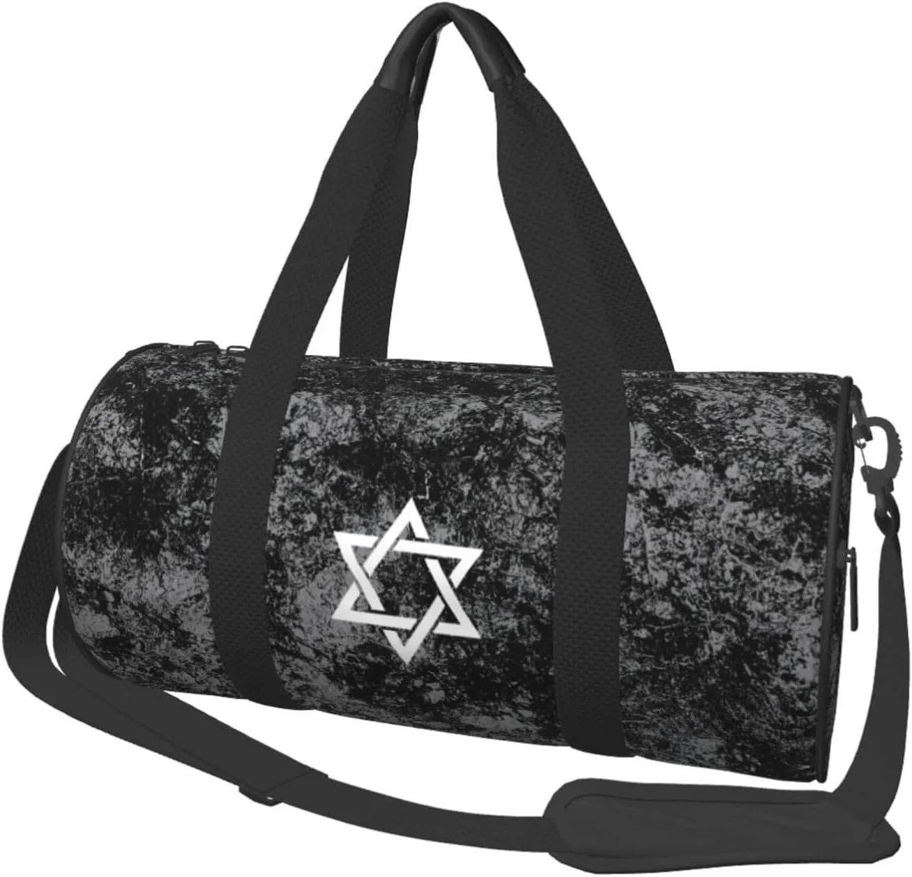 Star of David Convertible Garment Bag with Shoulder Strap, Carry on Garment Duffel Bag for Men Women - Rolling Foldable for Travel Luggage Bags (Black)